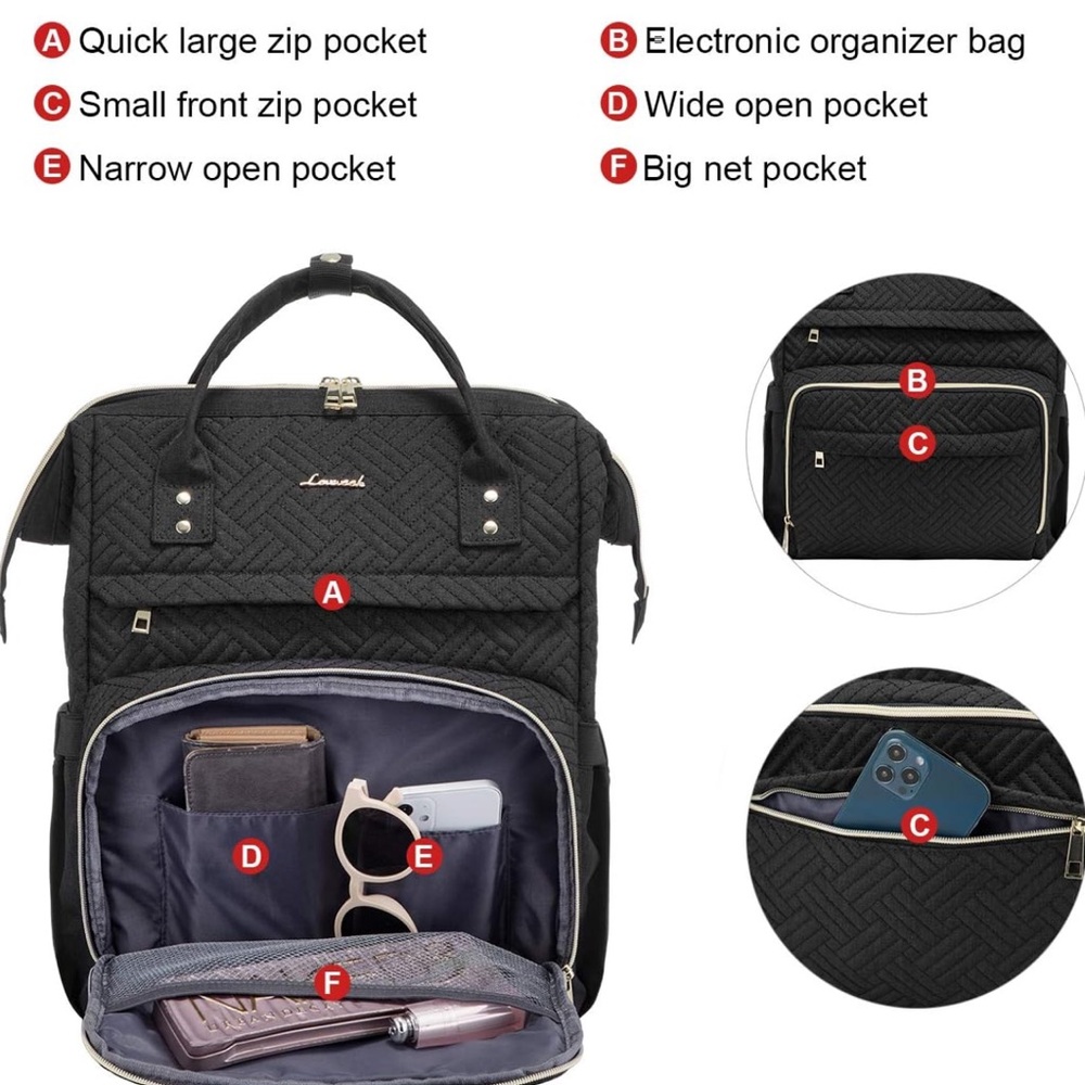 LOVEVOOK Laptop Backpack Womens Computer Bag Nurse Teacher Backpack